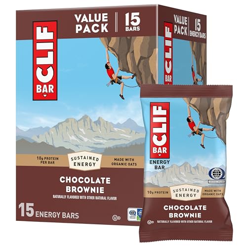 15 Pack CLIF Bar Energy Bars Chocolate Brownie (Non-GMO)