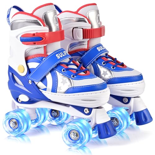 Adjustable Light Up Roller Skates for Kids Boys Girls