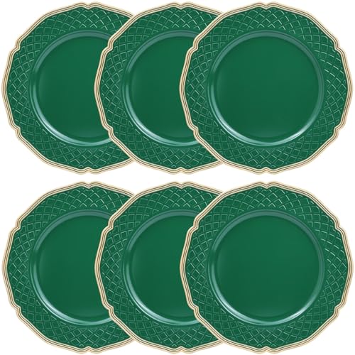 6 Pack Scallop Plastic Charger Plates Wedding Decor