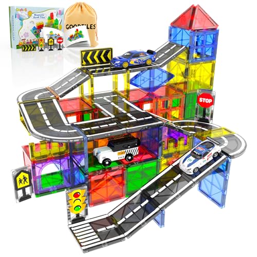 Magnetic Road Tiles Building Blocks Montessori Toy Set