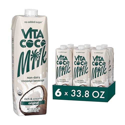 6 Pack Vita Coco Organic Coconut Milk Unsweetened 33.8oz
