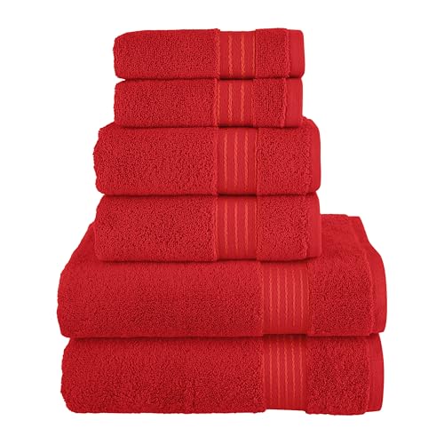 6 Piece Premium Turkish Cotton Towel Set Bathroom