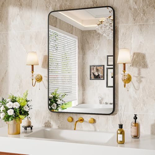 30x22 Inch Metal Framed Bathroom Vanity Mirror
