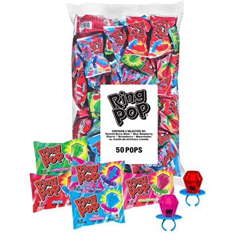 50 Count Ring Pop Lollipop Candy Variety Pack
