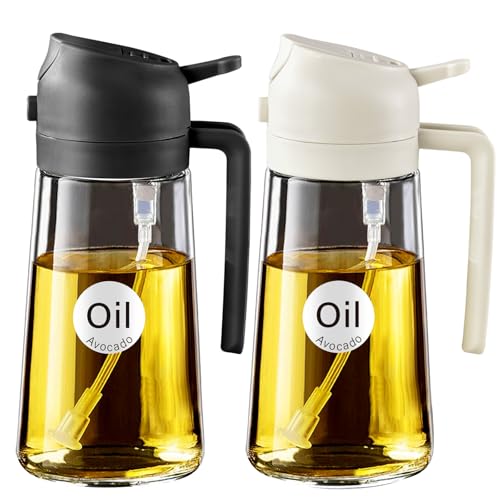 2 Pack 16oz Glass Oil Sprayer Dispenser Set