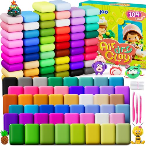 104 Pack Air Dry Modeling Clay for Kids, Accessories