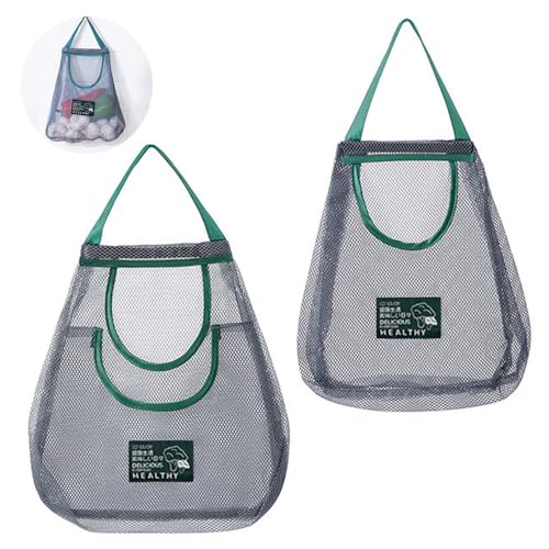 2 Pack Hanging Mesh Produce Storage Organizer Bags