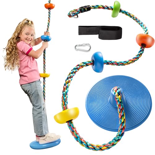 Tree Swing Disc Seat with Climbing Rope for Kids