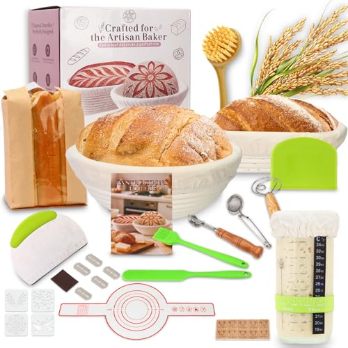 2 Pack Sourdough Proofing Baskets with Baking Tools