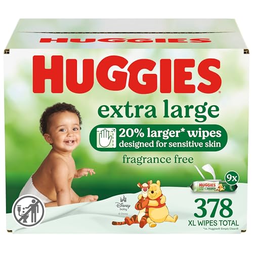 Huggies Unscented Extra Large Baby Wipes 378 Count