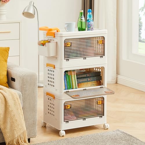 3 Pack 44 Qt Stackable Foldable Storage Bins
