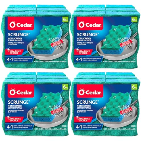 24 Pack O-Cedar Scrunge Multi-Use Scrub Sponges
