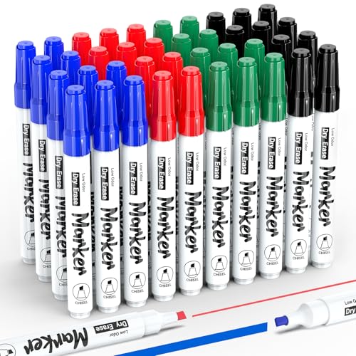40 Count Low Odor Chisel Tip Dry Erase Markers