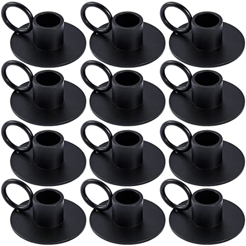 12 Pack Taper Candle Holders with Round Handle