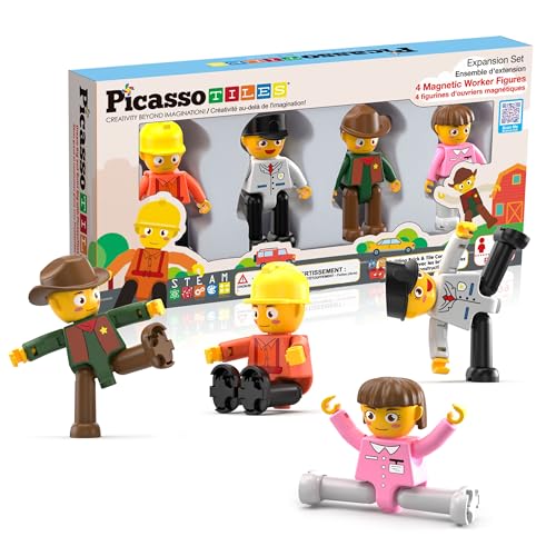 PicassoTiles Magnetic Profession Action Figures STEM Toy Set