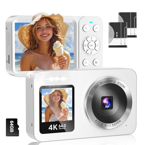 4K 64MP Dual Screen Digital Camera 18X Zoom