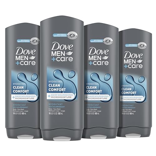 4 Pack Dove Men+Care Body and Face Wash 18oz