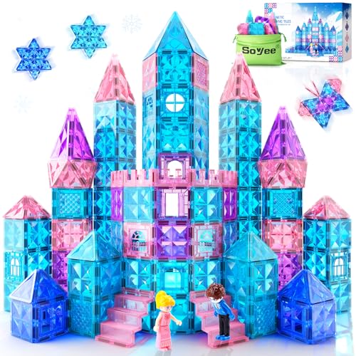 102pcs Magnetic Tiles Princess Castle Building Blocks Set