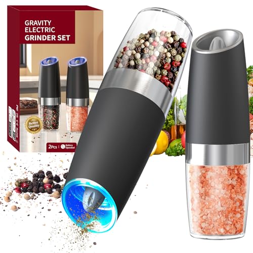 2 Pack Electric Salt and Pepper Grinder Set
