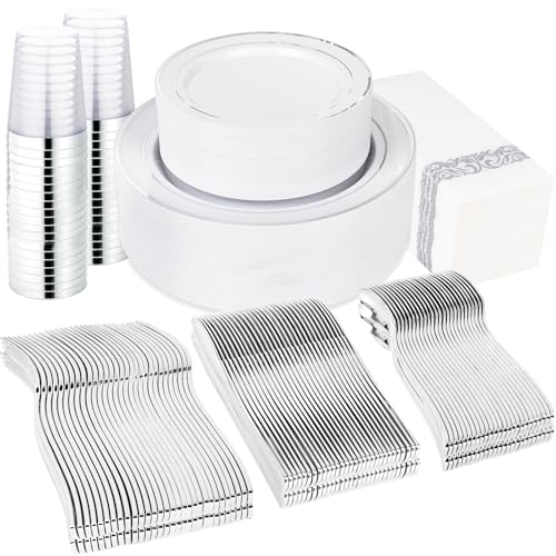 400 Piece Plastic Dinnerware Set with Utensils