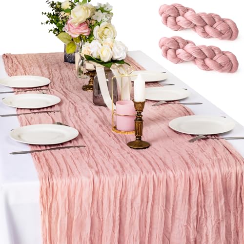 2 Pack Cheesecloth Table Runner Boho Wedding Decor