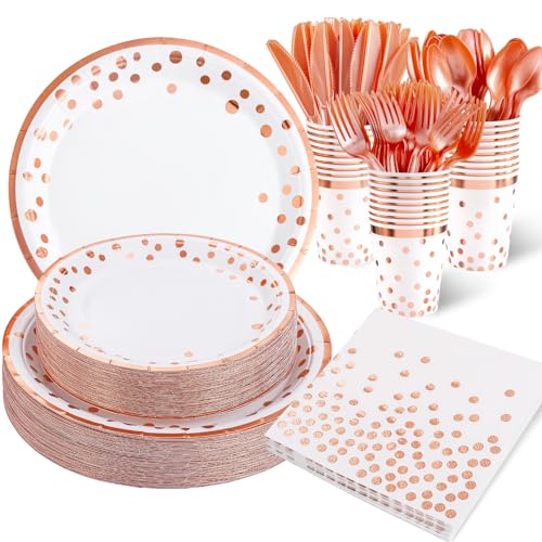 350 Piece Party Plates and Napkins Set, Disposable Tableware