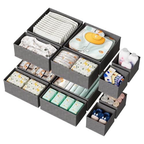 12 Pack Drawer Organizer for Baby Clothes and Nursery