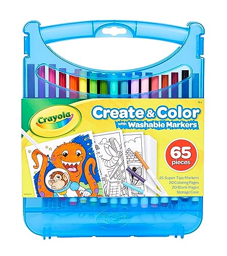 Crayola Super Tips Art Case with Coloring Pages