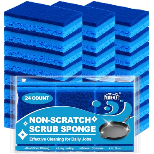 24 Pack Non-Scratch Kitchen Sponges for Dishes
