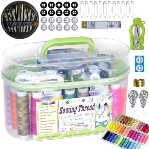40 Spools Sewing Thread Set, Portable Sewing Kit