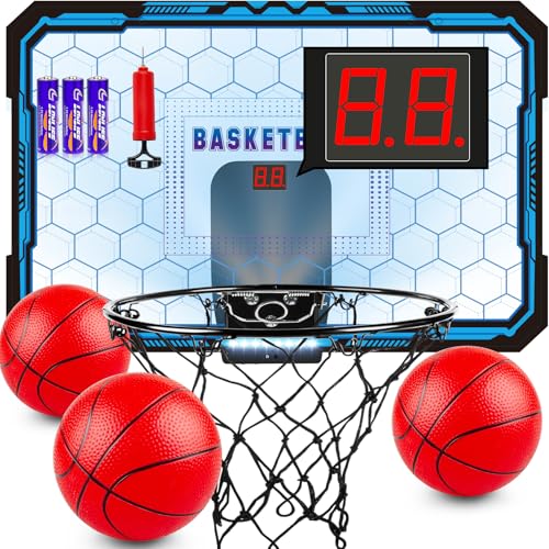 Mini Basketball Hoop with LED Lights, Over Door Indoor