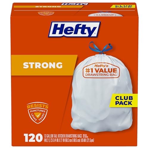Hefty 120 Count Strong 13 Gallon Kitchen Trash Bags
