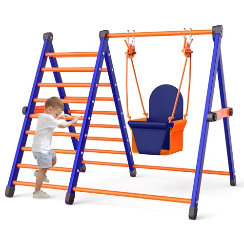 2-in-1 Toddler Climbing Toy and Baby Swing Set