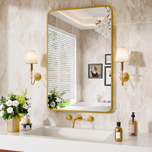 30x22 Inch Metal Framed Bathroom Vanity Mirror