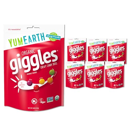 6 Pack Organic Vegan Chewy Candy, Allergy Friendly