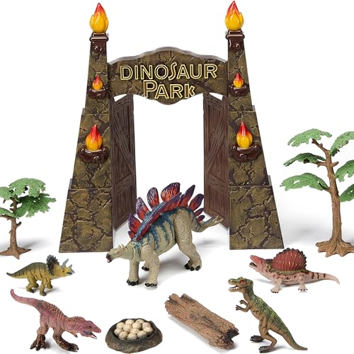 Dinosaur Park Playset with Stegosaurus and Eggs Toys