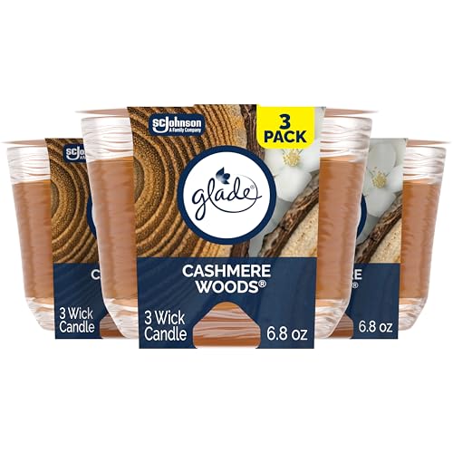 Glade 3-Wick Cashmere Woods Scented Candle 6.8oz