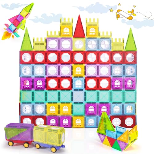 110 Piece Magnetic Tiles Building Set for Kids