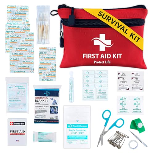 100 Piece Survival First Aid Kit for Home, Travel