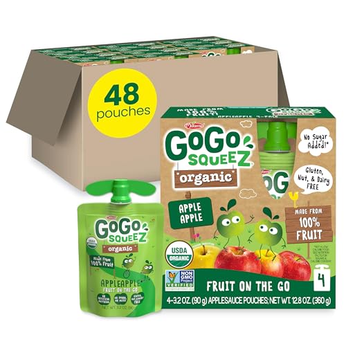 48 Pack GoGo SqueeZ Organic Applesauce Pouches Kids Snacks