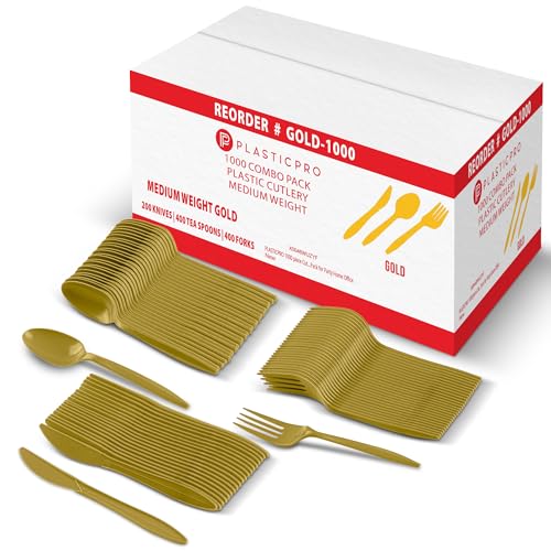 1000 Piece Disposable Plastic Cutlery Set Forks Spoons Knives