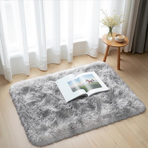Small Shag Bedside Rug Non-Slip Soft Carpet