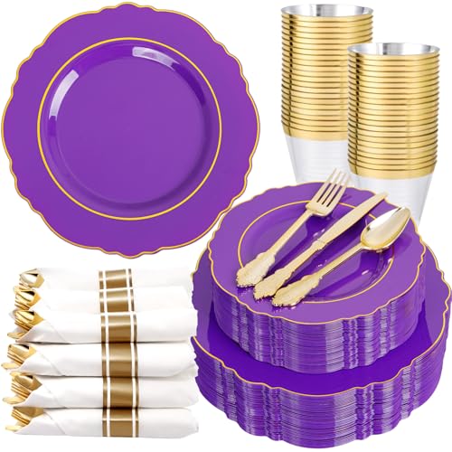 350 Piece Disposable Plastic Dinnerware Set with Silverware