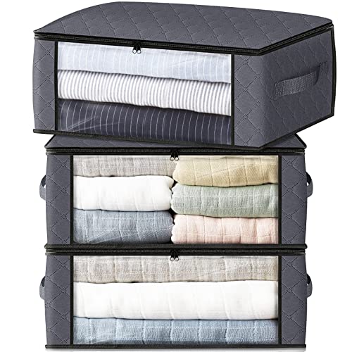 3 Pack Clothes Storage Bags with Clear Window