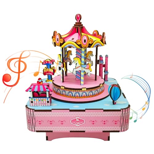 3D Carousel Music Box Puzzle Kit for Teens