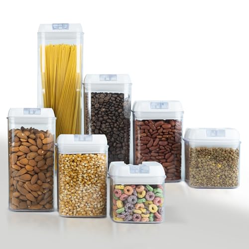 7 Pack Airtight Cereal Food Storage Containers with Lids