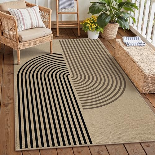 3x5 Washable Jute Outdoor Patio Rug Non Slip