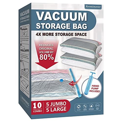 10 Pack Vacuum Storage Bags with Hand Pump
