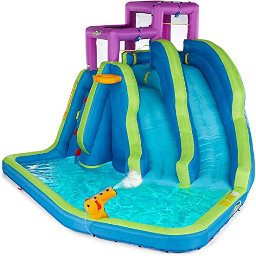 7-in-1 Inflatable Water Park with Slides and Pool