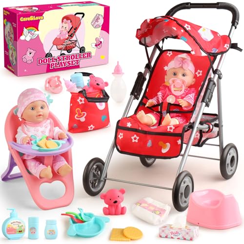 Baby Doll Stroller Set with Accessories and Clothes